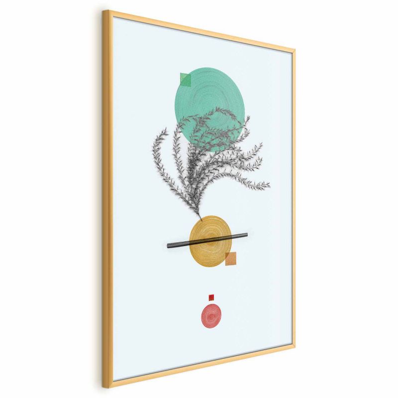 Plakat Artgeist Roślinna kompozycja 29,7x42 cm z ramą złotą 1 szt