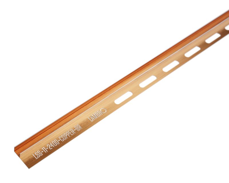 Llistwa brodzikowa ścienna do szkła lewa LSS Lambro miedziany mat 240cm 1 szt.