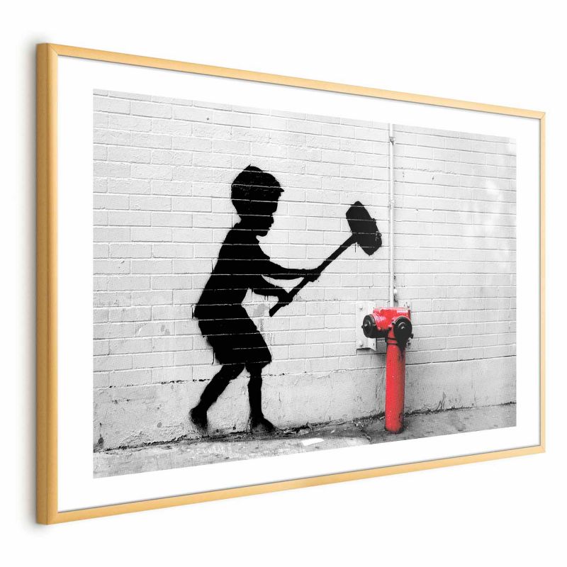 Plakat Artgeist Zniszczyć hydrant 42x29,7 cm z ramą złotą 1 szt