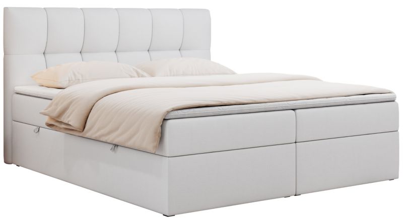 Łóżko kontynentalne MKS Meble RICO 120x200 H4 Biały ecoskóra 1szt.