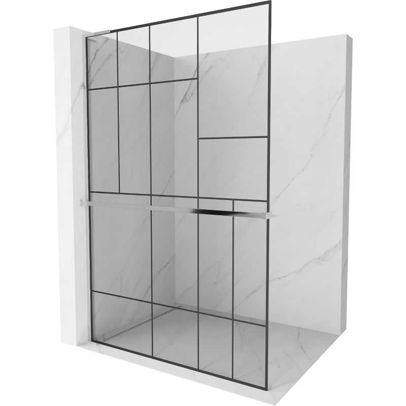 Ścianka prysznicowa Mexen Kioto+ L czarny wzór 70x200 cm 800-070-123-01-78 1 szt.