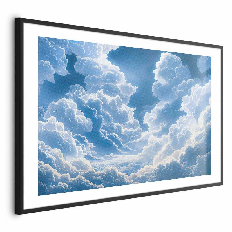 Plakat Artgeist Niebo i puchate chmury 90x60 cm z ramą czarną 1 szt
