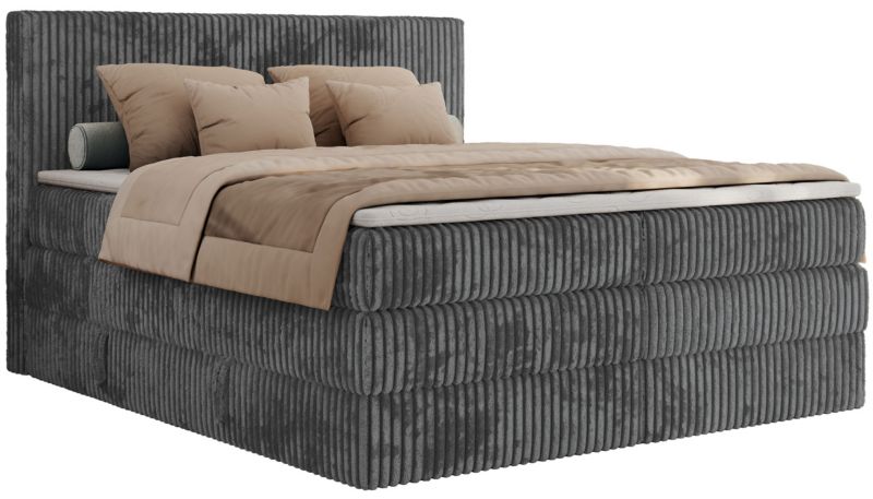 Łóżko kontynentalne MKS Meble TILIANO KING 140x200 H3 szary sztruks 1szt.