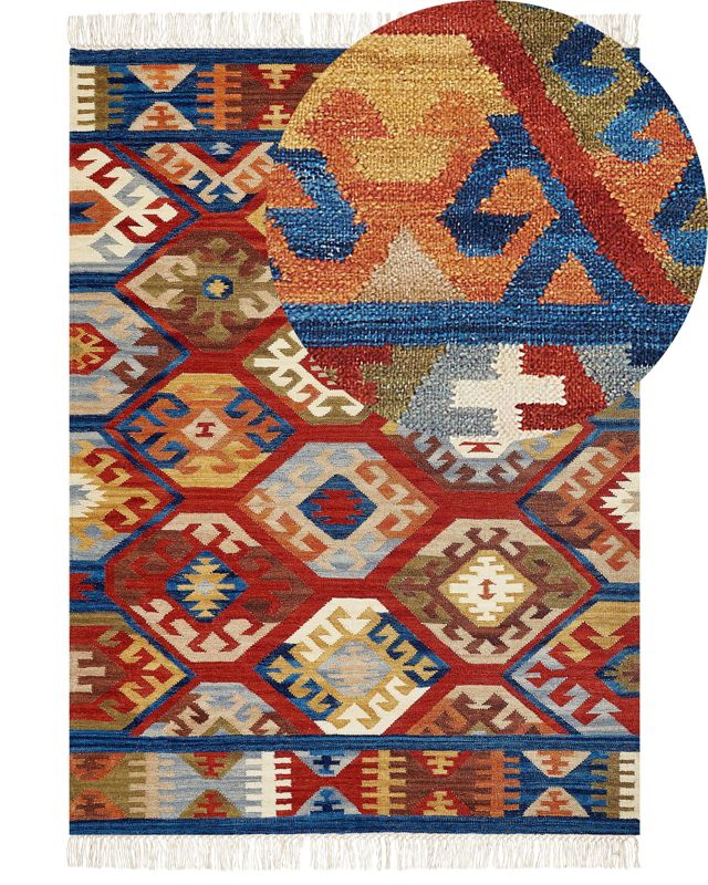 Dywan wełniany kilim 200 x 300 cm wielokolorowy Jrvesh 1 szt.
