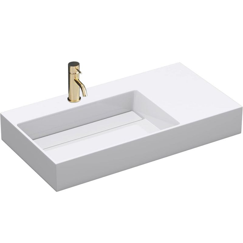 Umywalka Nablatowa Rea Archi Prostokątny Biały 75X43X14Cm 1 Szt