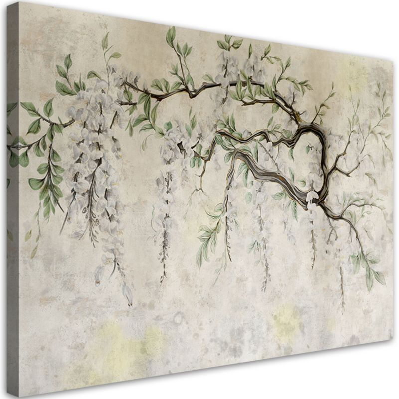 Obraz do salonu sypialni Feeby Zwisające Kwiaty Minimalizm Beżowy 120x80 cm 1szt