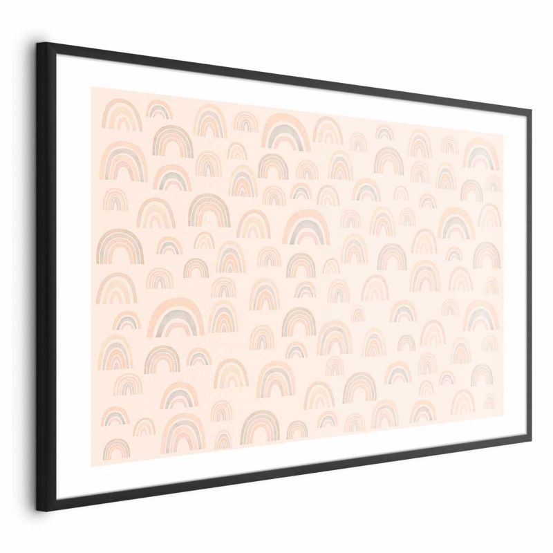 Plakat Artgeist Pastelowe tęcze 60x40 cm z ramą czarną 1 szt