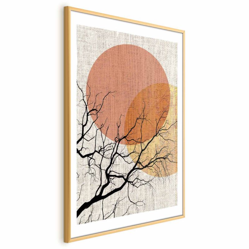 Plakat Artgeist Podwójny księżyc 60x90 cm z ramą złotą 1 szt