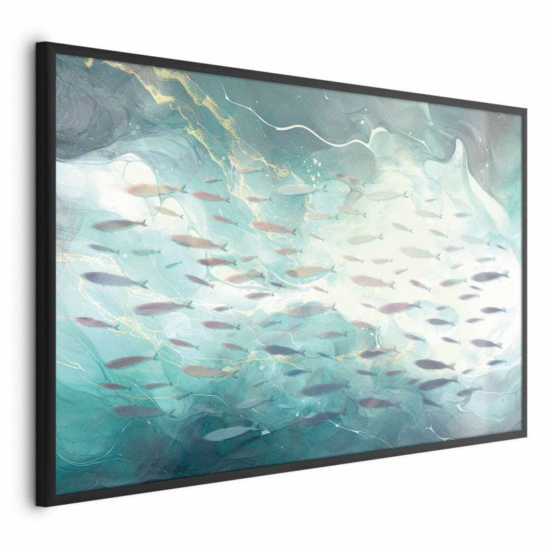 Plakat Artgeist Ławica ryb 90x60 cm z ramą czarną 1 szt