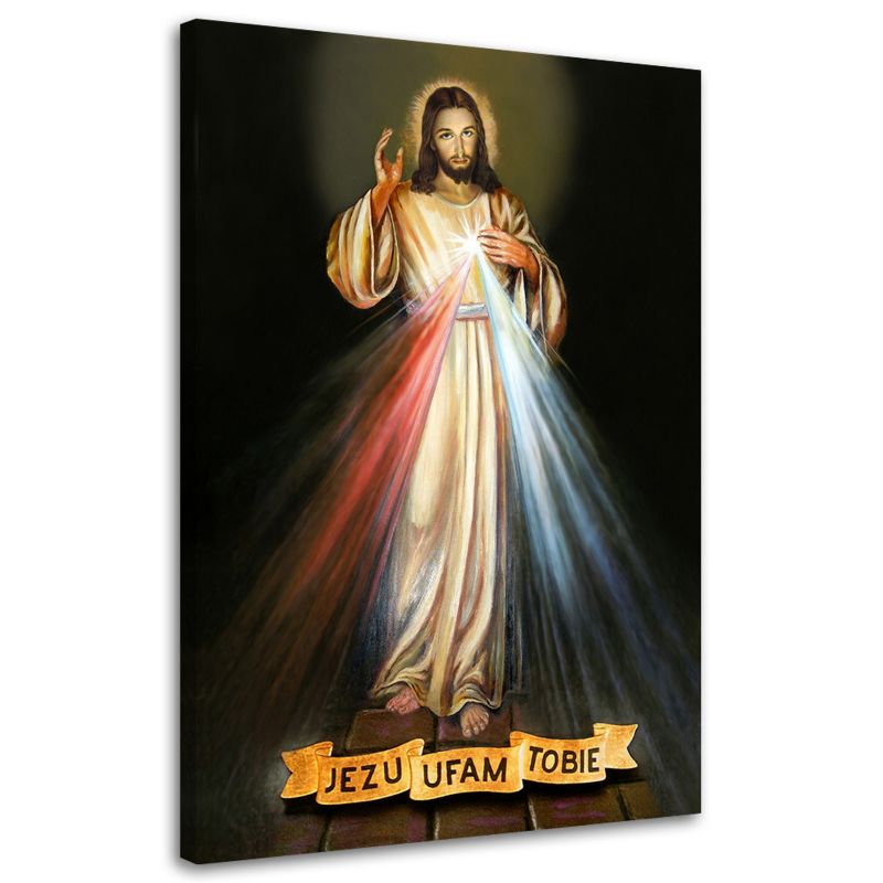 Obraz religijny do salonu sypialni Feeby Jezu Ufam Tobie 60x90cm 1szt
