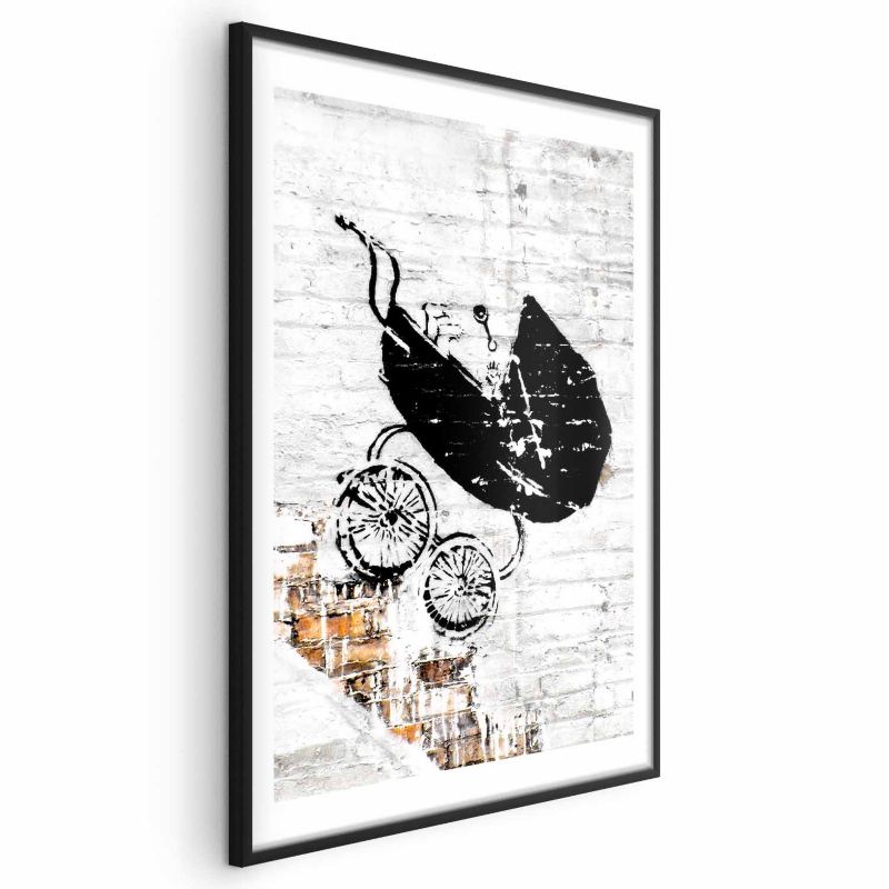 Plakat Artgeist Pędzący wózek 21x30 cm z ramą czarną 1 szt