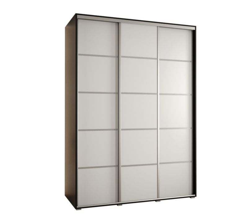 Szafa przesuwna Abiks DAVOS 4 wysoka szer.170cm gł.60cm czarny/biały/srebrny 1szt.