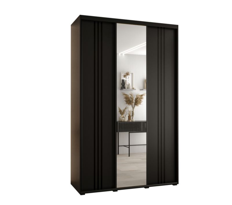 Szafa przesuwna Abiks DAVOS 7 wysoka szer.160cm gł.60cm czarny/czarny/czarny 1szt.