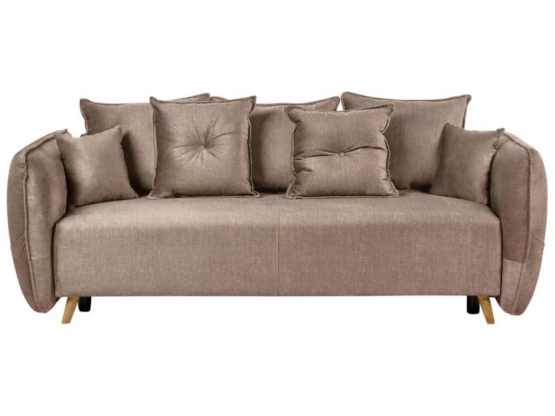 Sofa rozkładana Vallanes Jasnobrązowy Welur 1 szt.