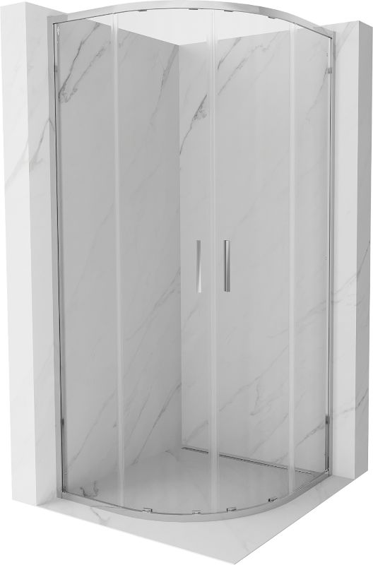 Kabina prysznicowa Mexen Exo półokrągła rozsuwana 100 x 100 cm transparent chrom 1 szt.