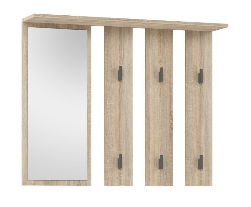 Wieszak Topeshop Parma Dąb Sonoma z Lustrem i Półką 15x100x81,5 cm 1 szt.