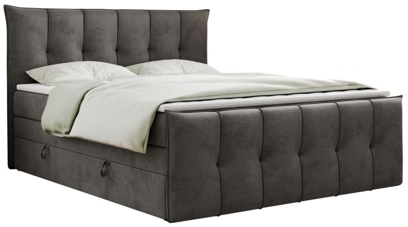 Łóżko kontynentalne MKS Meble PREMIUM 11 KING 200x200 H3 Ciemnoszary welvet 1szt.