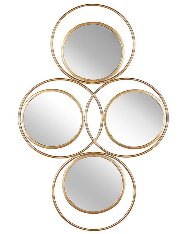 Lustro ścienne Lescar 50 cm 80 cm Metal Złoty 1 szt.