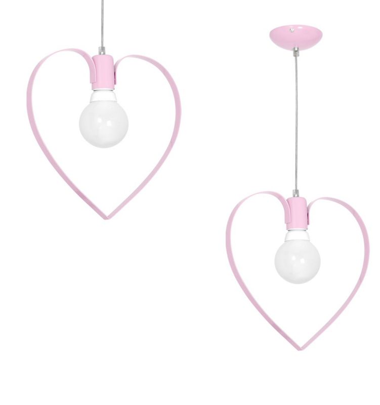 Lampa wisząca Milagro Amore Różowa Metalowe Serce 1xE27 1 szt.