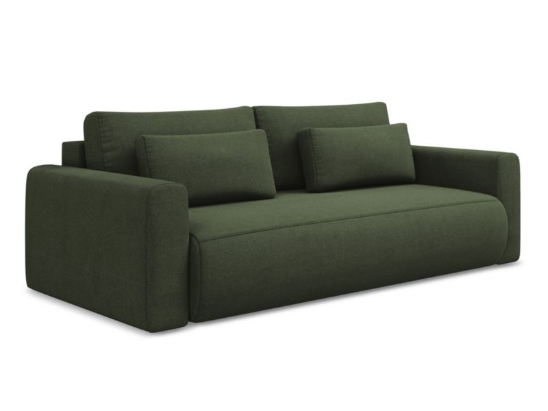 Kanapa 3-osobowa z funkcją spania Makamii Kapua z tkaniny strukturalnej 238x105 cm oliwkowy 1 szt.