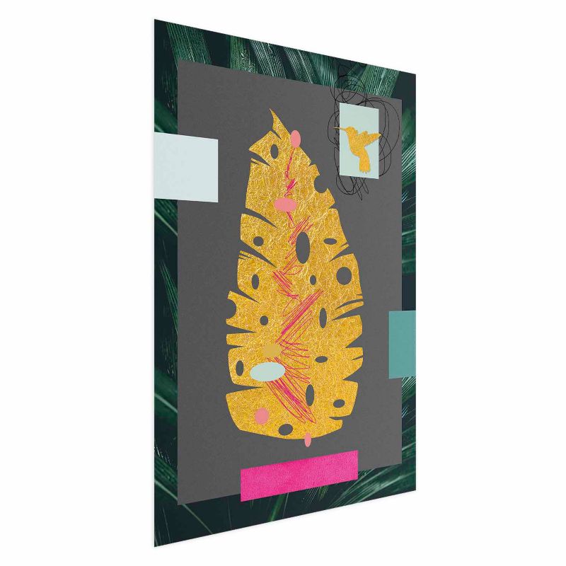 Plakat Artgeist Złoty liść 21x30 cm bez ramy 1 szt