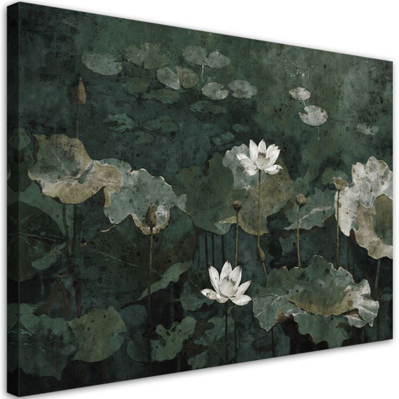 Obraz do salonu sypialni Feeby Lilie Wodne Vintage 60x40 cm 1szt