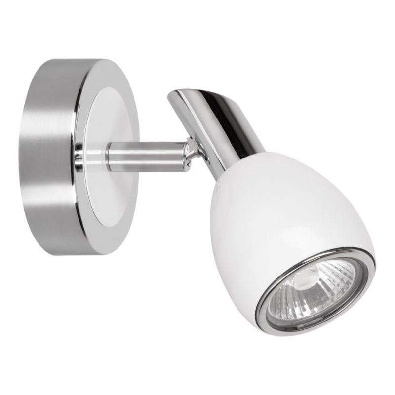 Kinkiet SPOT Light 1xGU10 Max.50W Subtelne Połączenie Chromu i Bieli, Polski Producent, 1 szt.