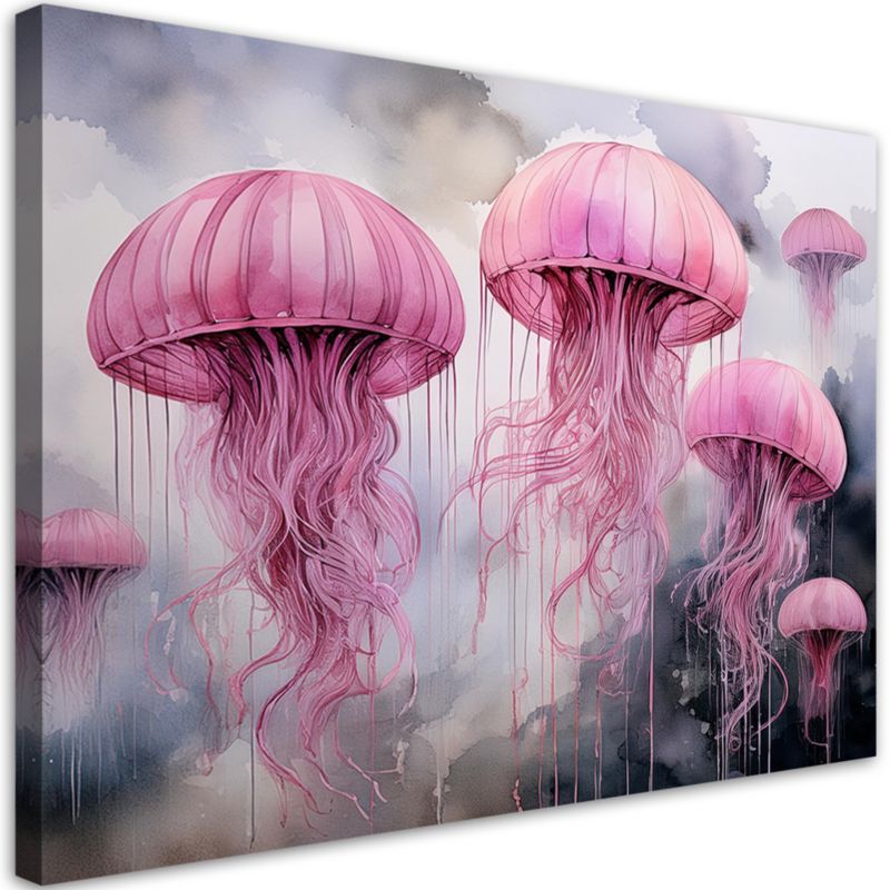 Obraz do salonu sypialni Feeby Różowa Meduza 90x60 cm 1szt