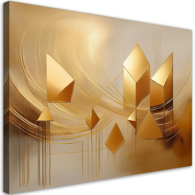 Obraz do salonu Feeby Złota Abstrakcja Glamour 90x60 cm 1szt