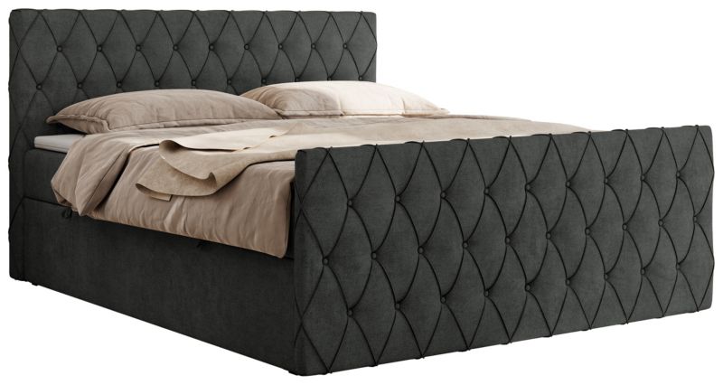 Łóżko kontynentalne MKS Meble MIREN DUO 140x200 H3 Ciemnoszary struktura 1szt.