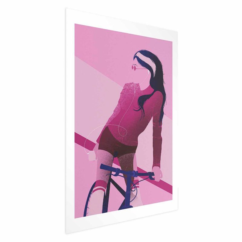 Plakat Artgeist Kobieta na rowerze 29,7x42 cm bez ramy 1 szt