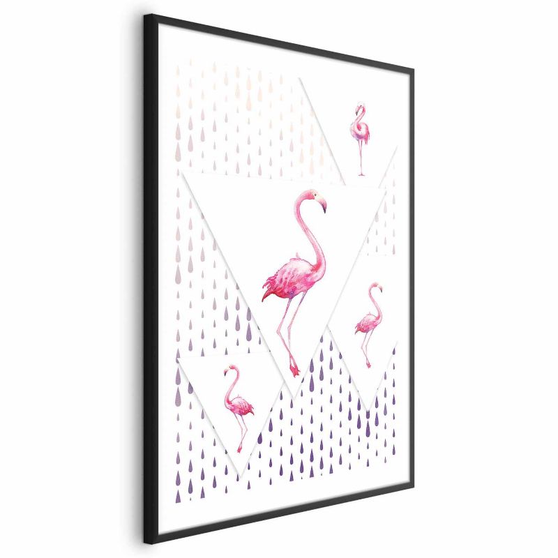 Plakat Artgeist Rodzina flamingów 40x60 cm z ramą czarną 1 szt