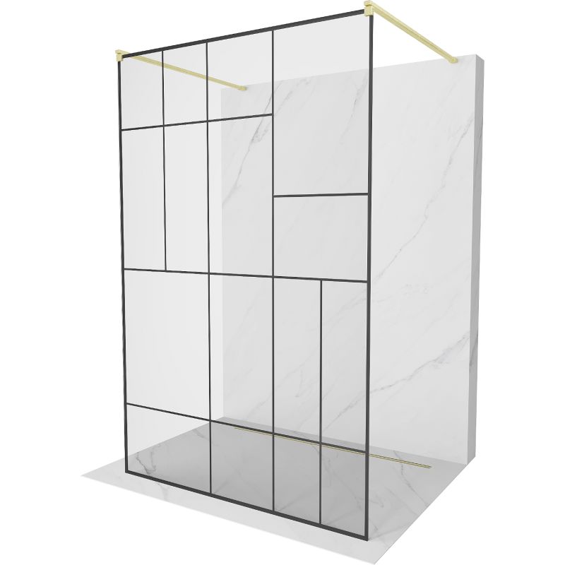 Ścianka prysznicowa Mexen Kioto czarny wzór 140x200 cm 800-140-002-55-78 1 szt.