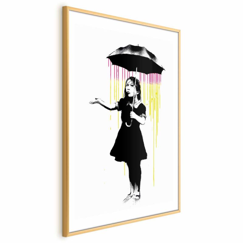 Plakat Artgeist Dziewczynka z parasolką 60x90 cm z ramą złotą 1 szt