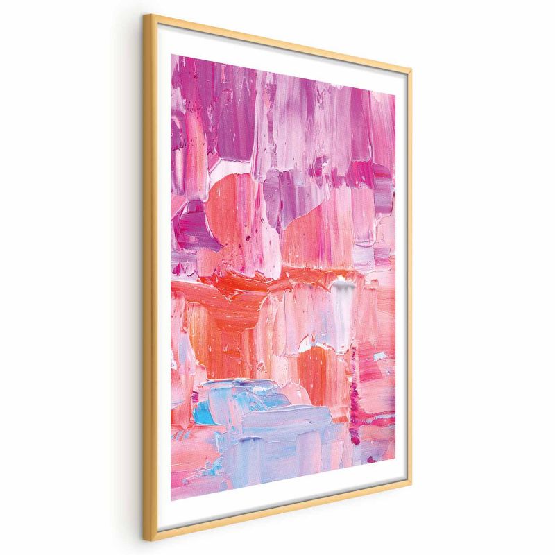 Plakat Artgeist Kolorowe Pociągnięcia 60x40 cm z ramą złotą 1 szt