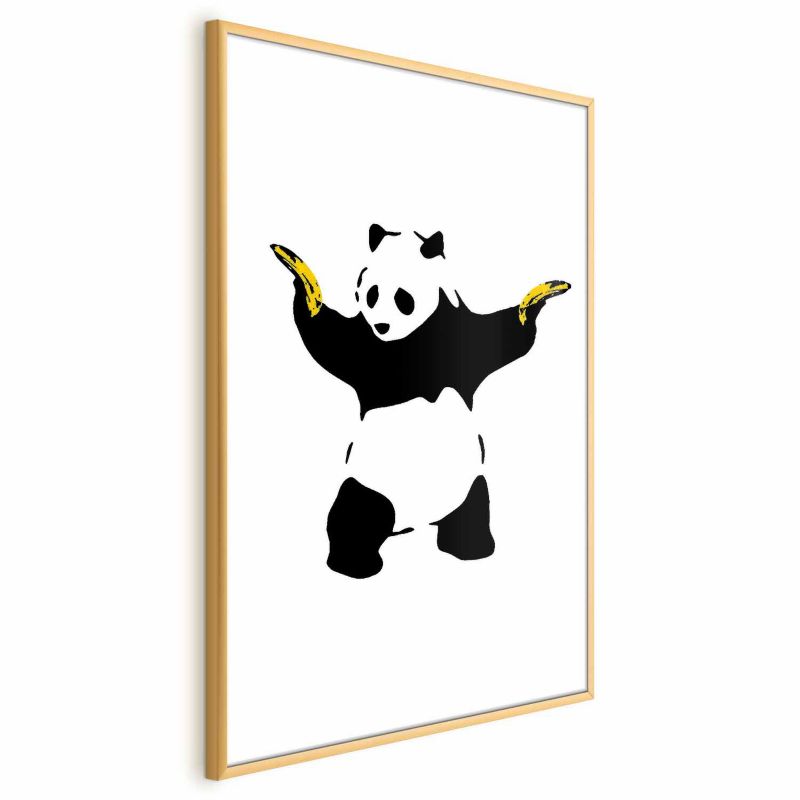 Plakat Artgeist Panda with Guns 60x90 cm z ramą złotą 1 szt