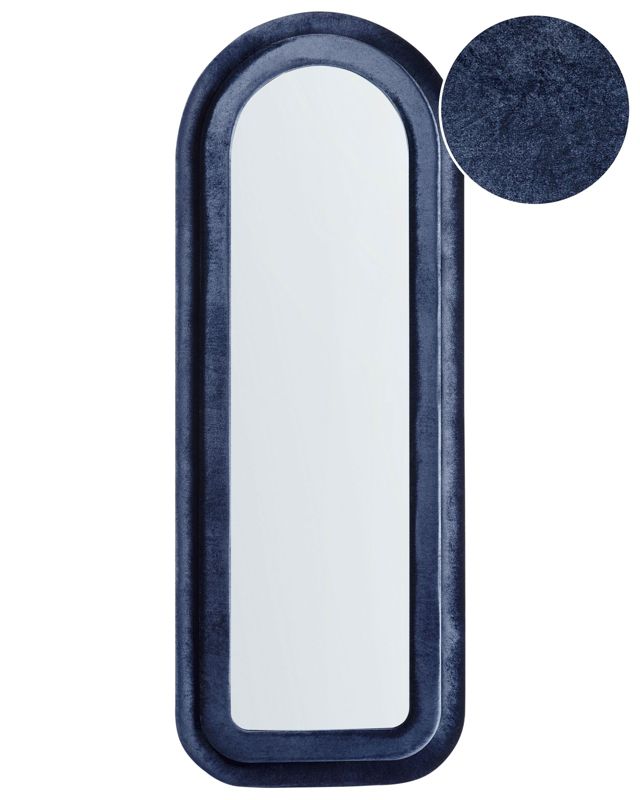 Lustro ścienne Culan 60 cm 160 cm Welur Ciemnoniebieski 1 szt.