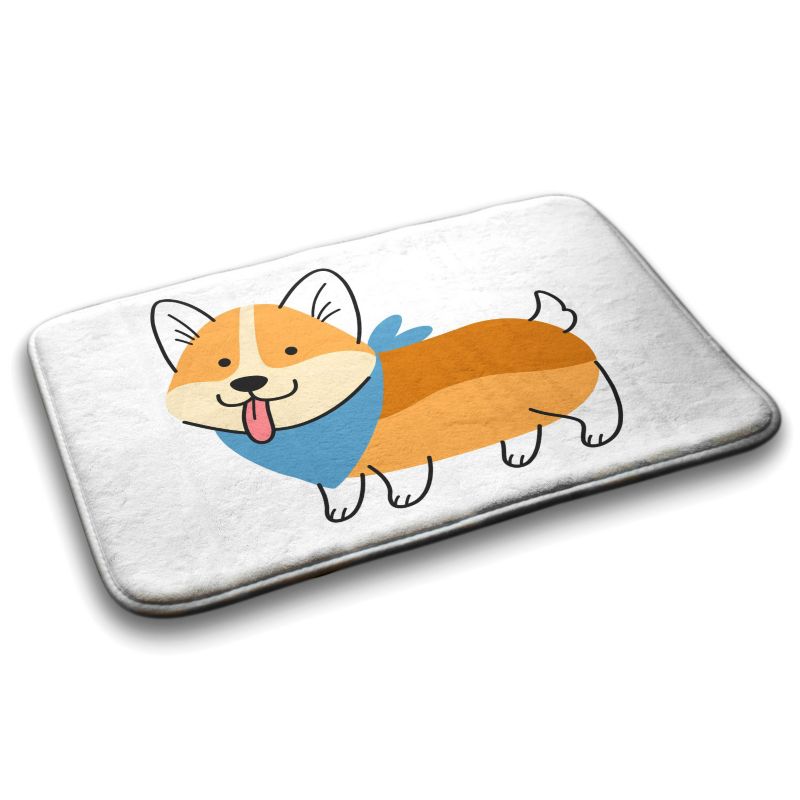 Dywanik łazienkowy Tulup 75x45cm Pies Shiba Inu Poliester Antypoślizgowy 1 szt.