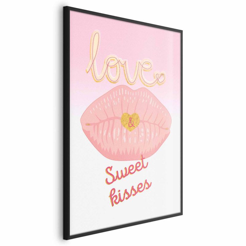 Plakat Artgeist Sweet Kisses 60x90 cm z ramą czarną 1 szt