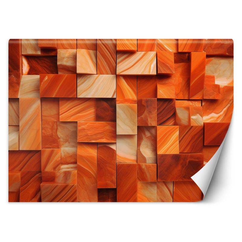 Fototapeta Feeby Pomarańczowy sześcian 3D 350x245 1 szt