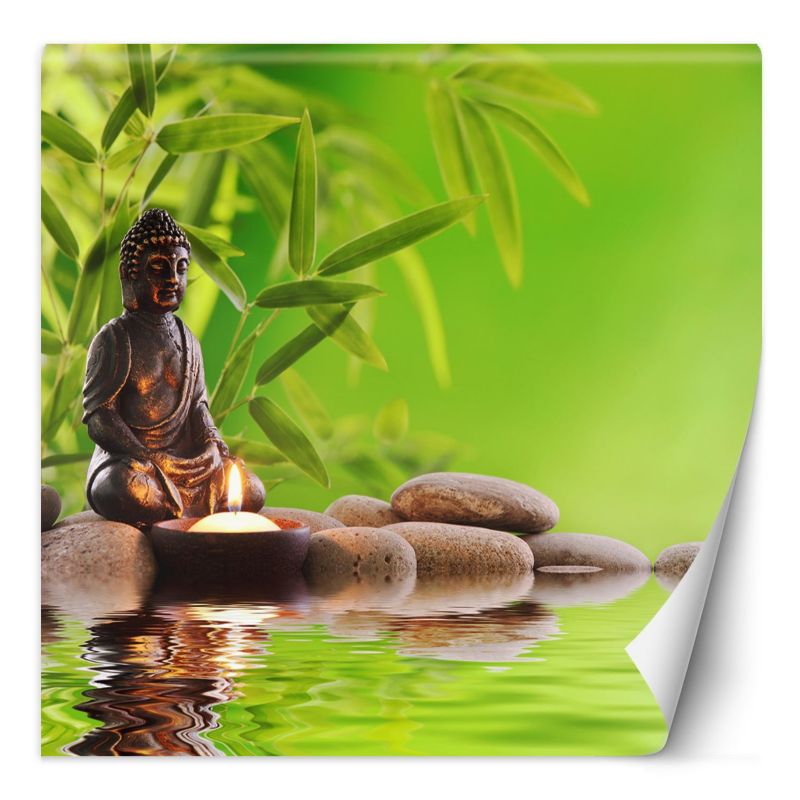 Fototapeta Feeby Budda świeczka i kamienie zen 300x300 1 szt
