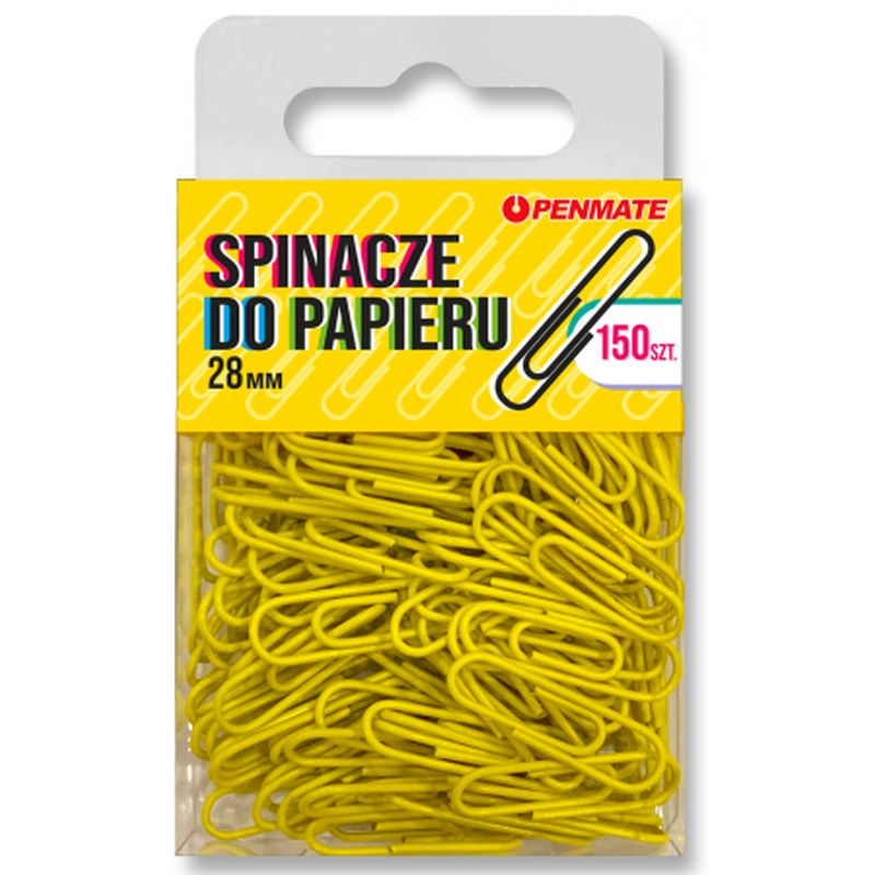 Penmate Spinacze do papieru 28 mm Kolor kanarkowe