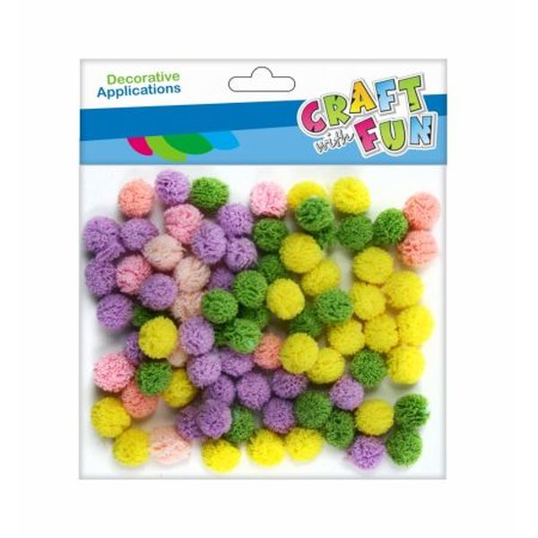 CF OZDOBA DEK POMPON TKAN 80SZT 1CM MIX 12/144