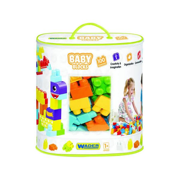 Wader Klocki Baby Blocks Torba 100 elementów