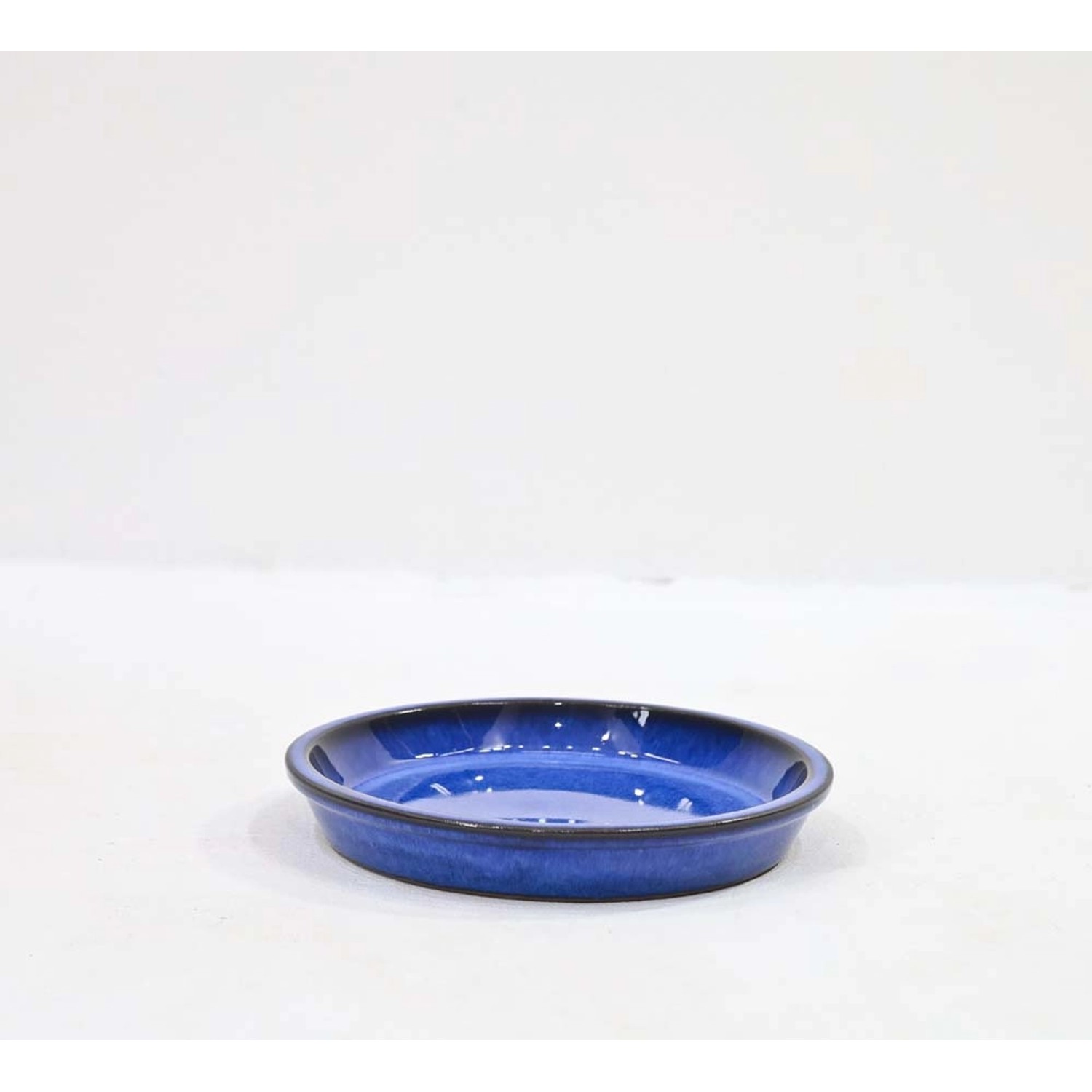 Podstawka ceramiczna szkliwiona niebieska - 25 cm