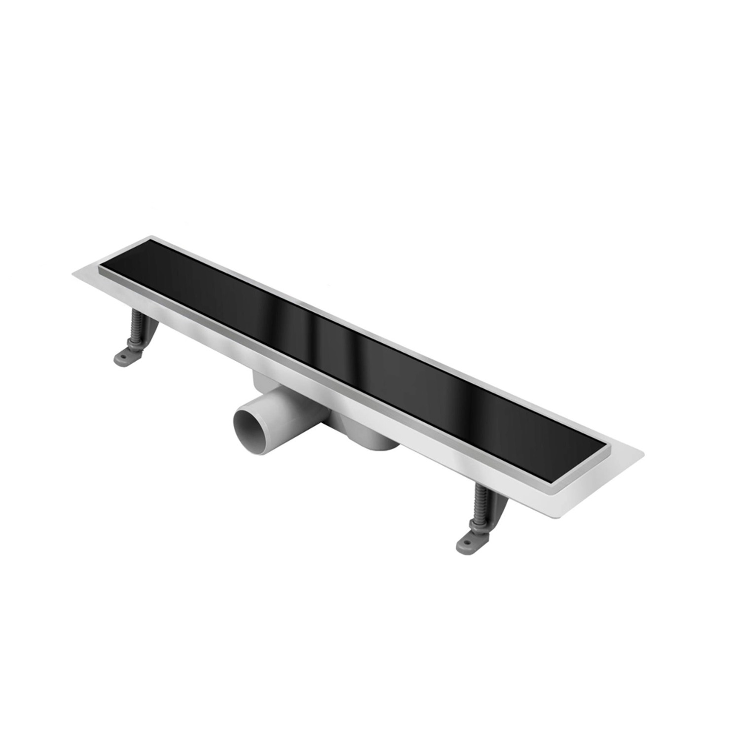 Odpływ liniowy z rusztem szklanym czarnym 80 cm