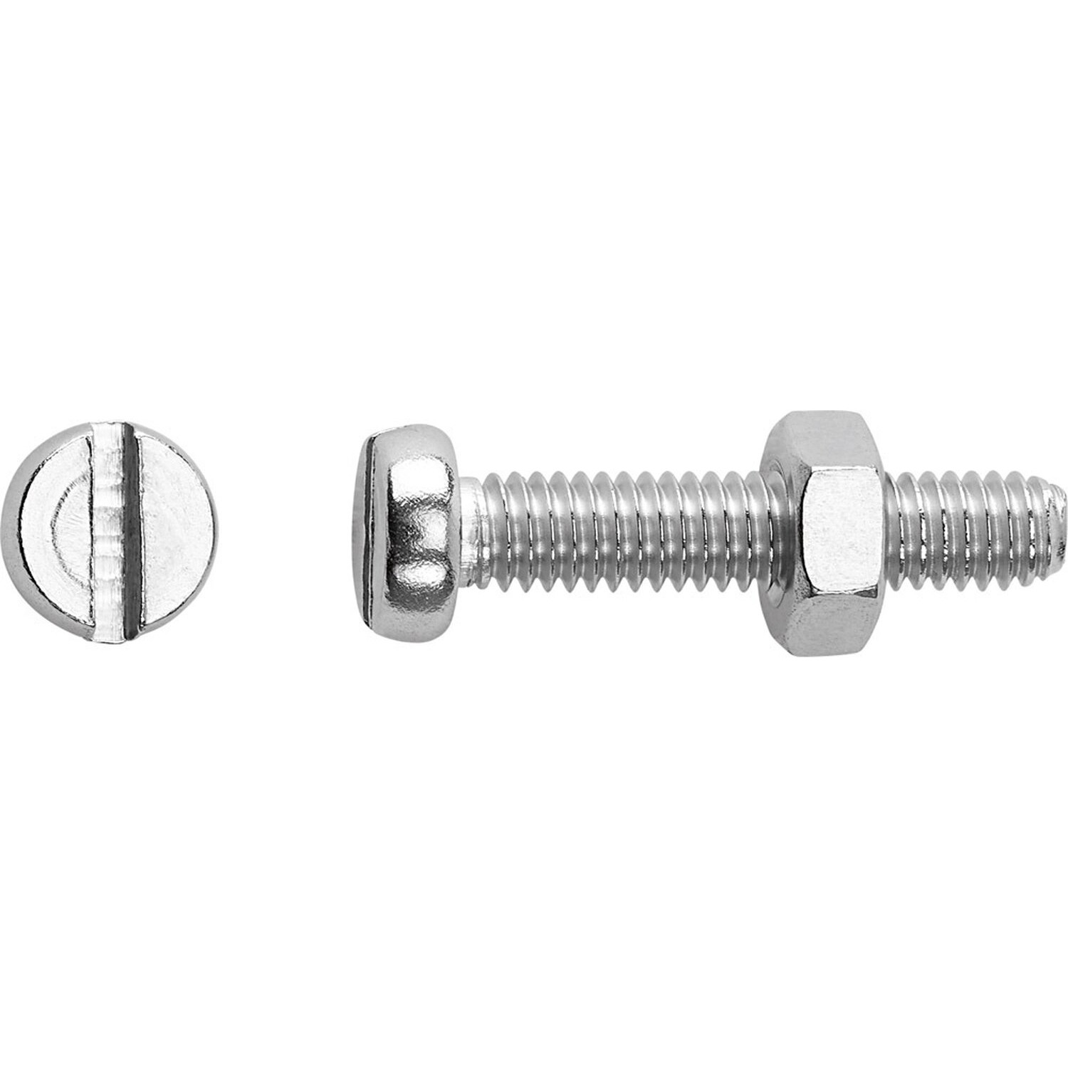 Lux-Tools Śruba + nakrętka z łbem walcowym nierdzewna 4x10mm 8szt.