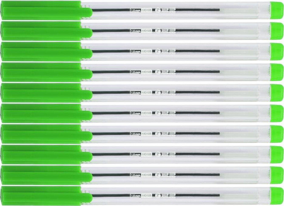 10x Długopis biurowy MemoBe, 1mm, zielony