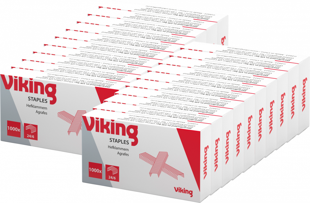 20x Zszywki Viking 24/6, 1000 sztuk, srebrny