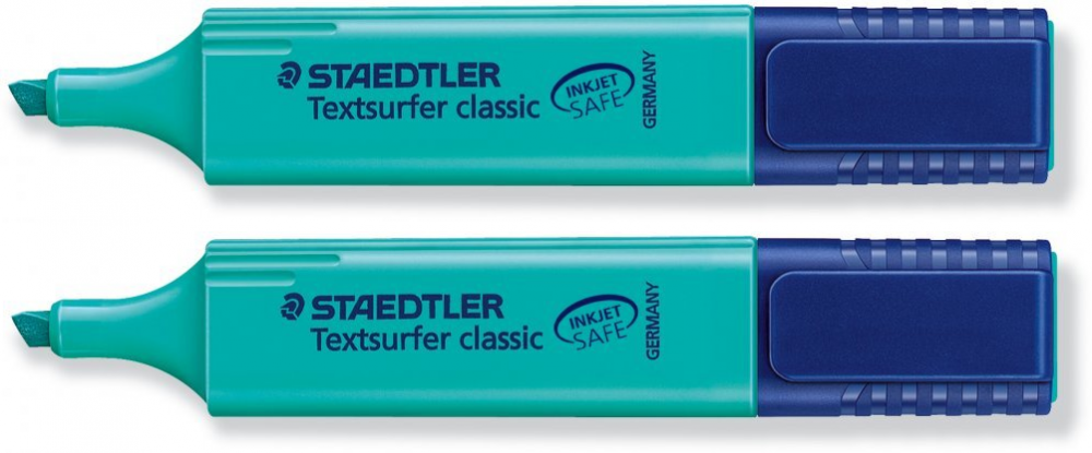 2x zakreślacz Staedler, ścięta, 5mm turkusowy